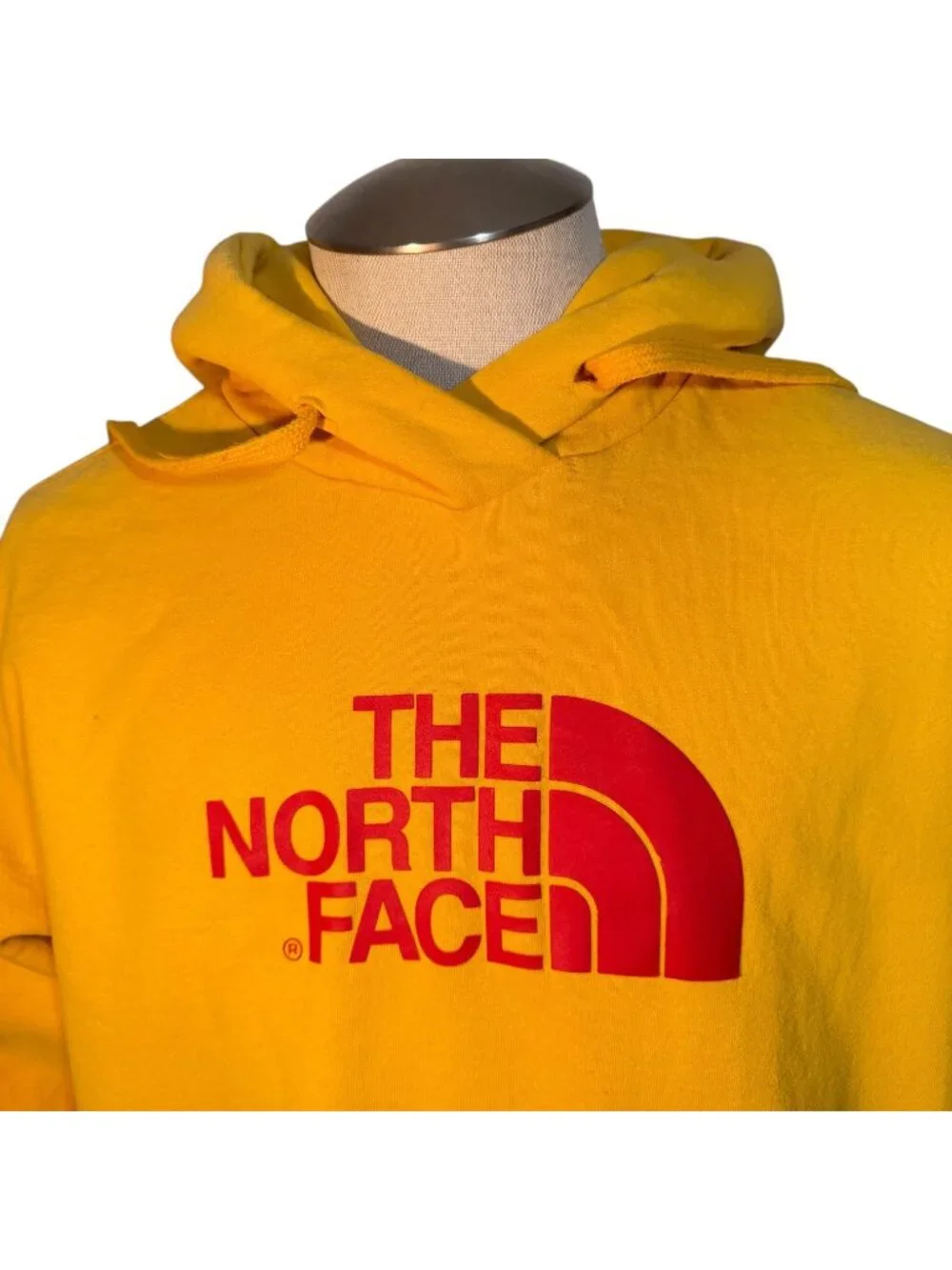 The North Face Men’s Pullover Hoodie Sweatshirt Yellow Red Logo‎ Size 2XL XXL